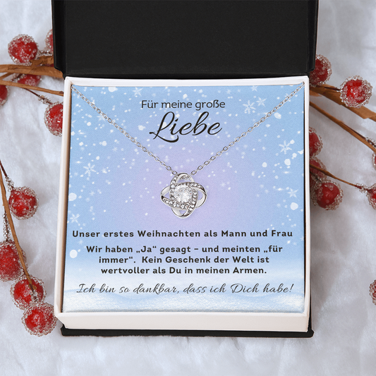 Erstes Weihnachten als Mann & Frau | Edle Halskette mit Karte | Weihnachtsgeschenk für frisch Verheiratete