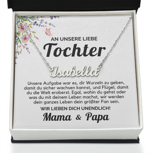 Name Halskette für Tochter, Geschenk zum Geburtstag, Abschluss, Weihnachten