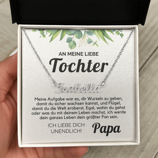 Name Halskette für Tochter von Papa, Geschenk zum Geburtstag, Abschluss, Weihnachten