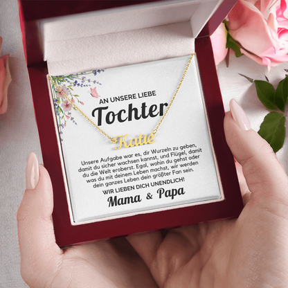 Name Halskette für Tochter, Geschenk zum Geburtstag, Abschluss, Weihnachten