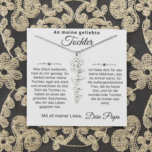 Personalisierte Namenskette mit Geburtsblume