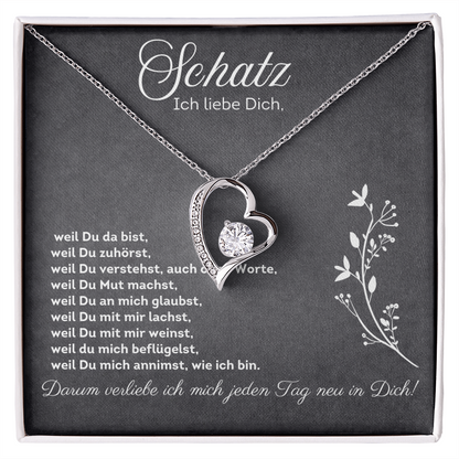 Schatz, Ich Liebe Dich - Romantische Halskette mit Liebesbotschaft