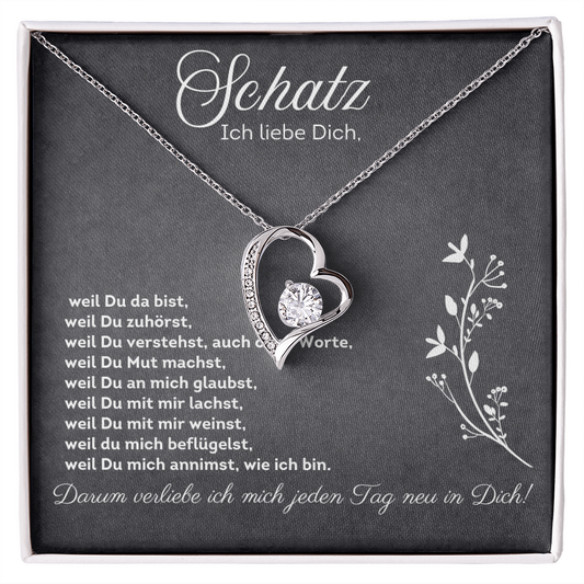 Schatz, Ich Liebe Dich - Romantische Halskette mit Liebesbotschaft
