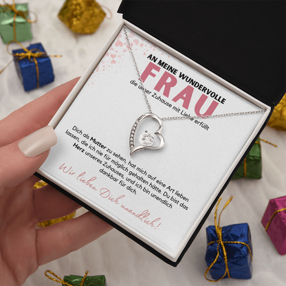Halskette Geschenk für die wundervolle Frau – Mit einer liebevollen Botschaftskarte