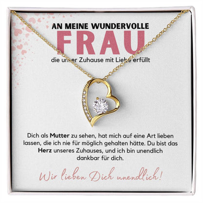 Halskette Geschenk für die wundervolle Frau – Mit einer liebevollen Botschaftskarte